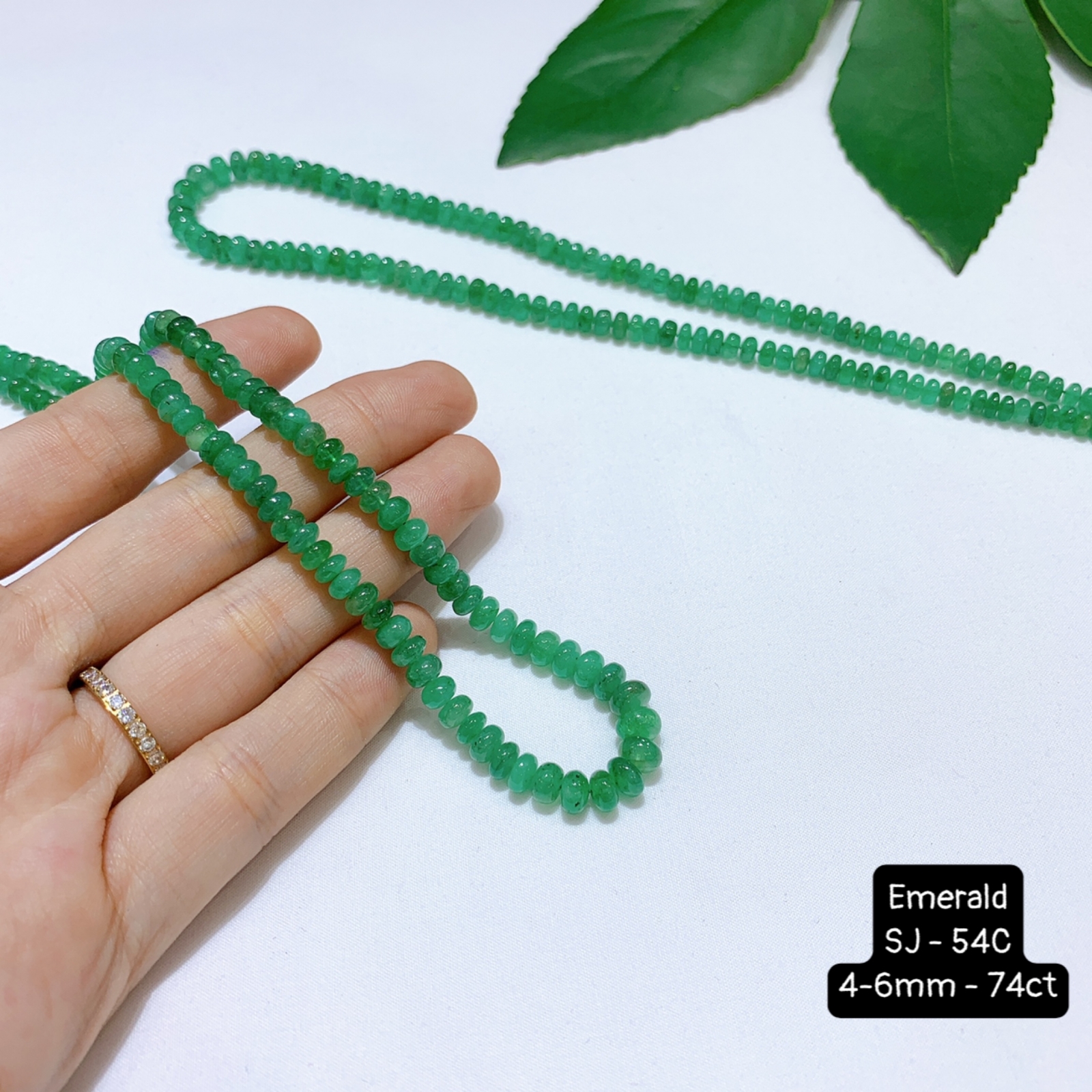 Chuỗi Quấn Emerald Cao Cấp Hạt Bầu 4-6mm