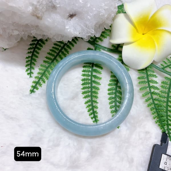 Kiềng Aquamarine 4A Bản Oval Size 54mm