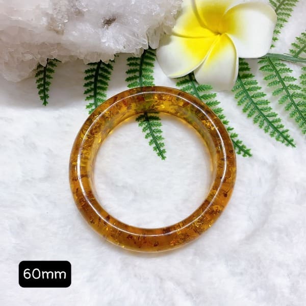  Kiềng Hổ Phách Vàng Bản Oval Size 60mm