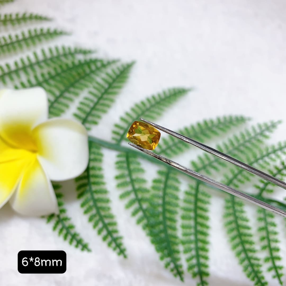 Mặt Đá Citrine 5A Cus Bầu Size 6*8mm