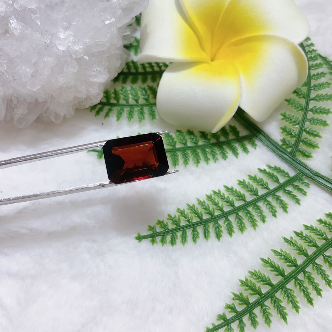 Mặt Đá Garnet Đỏ 5A Hình Chữ Nhật Size 13*18mm