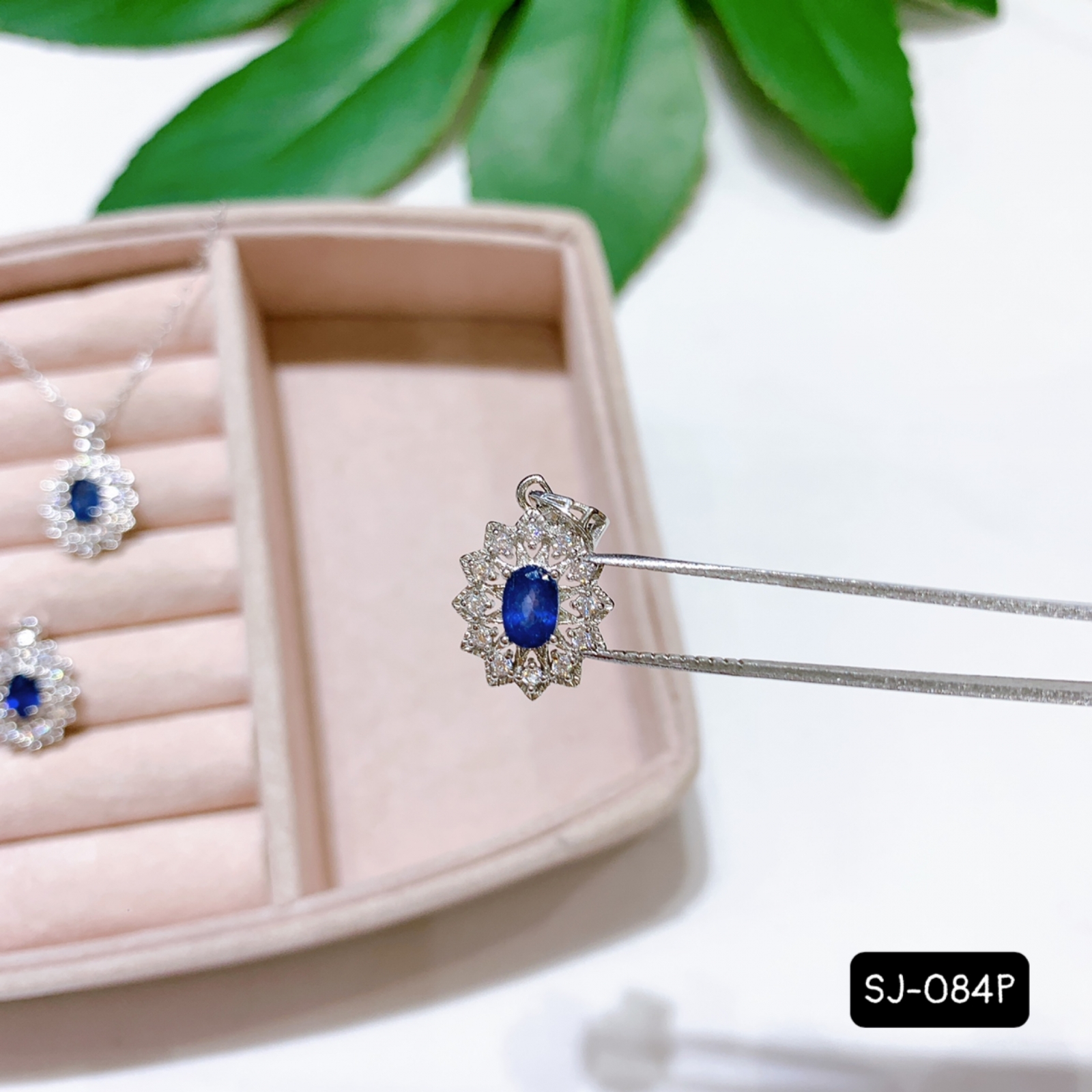 Mặt Dây Bạc Đính Sapphire Mẫu SJ084P