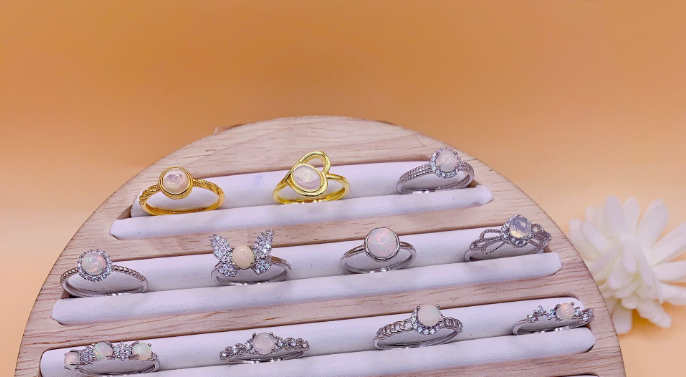 Nhẫn bạc 925 đính đá Opal cao cấp