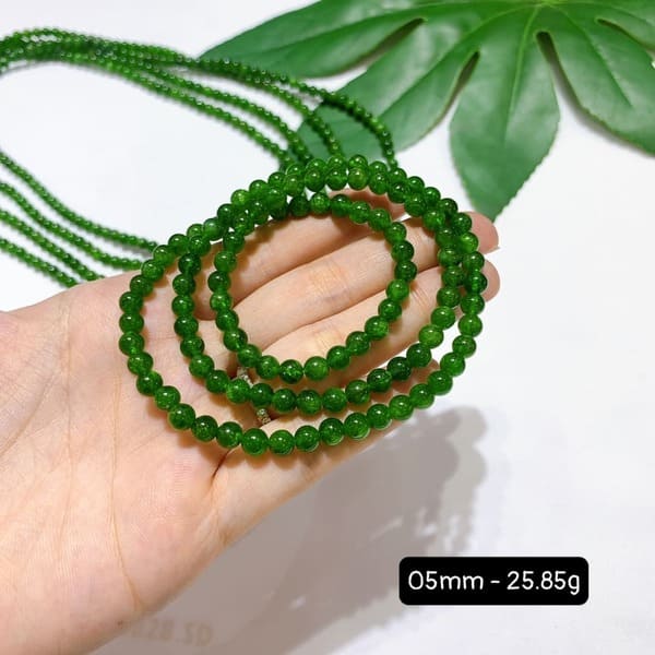 Vòng Chuỗi Diopside 5A Hạt Tròn Size 5mm