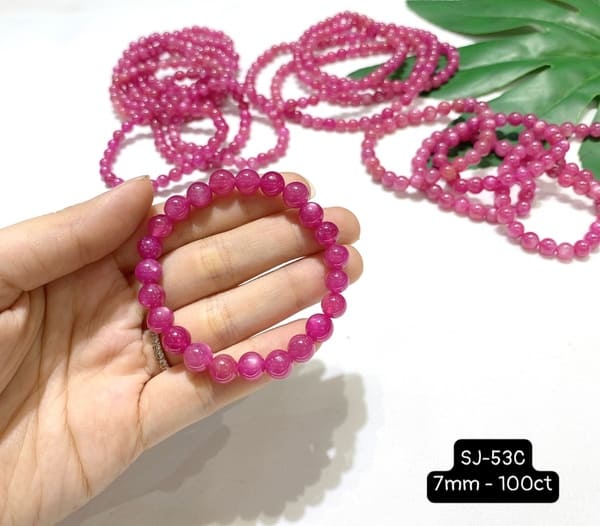 Vòng Tay Ruby Thái Hồng Tươi Size 7mm