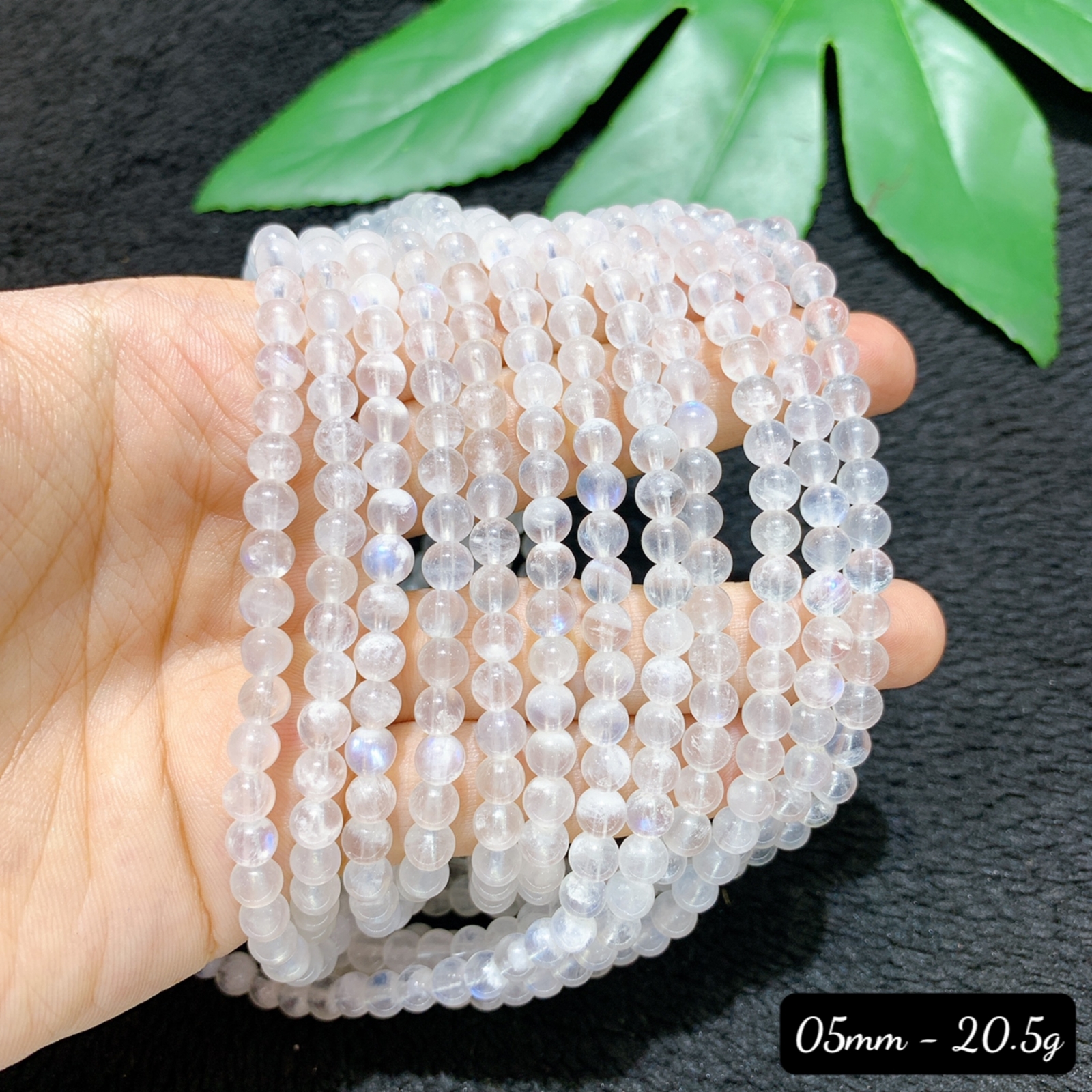 Vòng Chuỗi Moonstone 5A Hạt Tròn Size 5mm