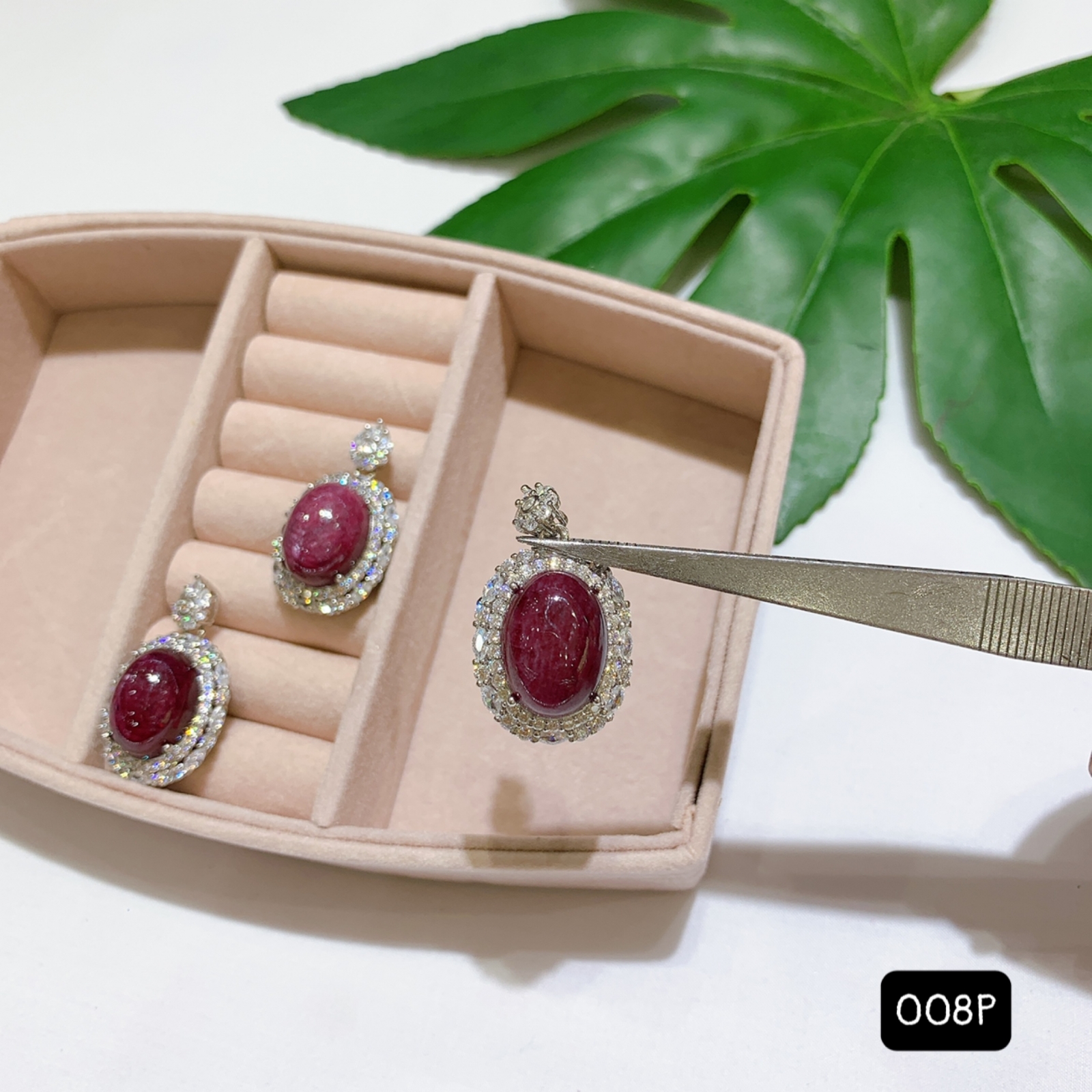 Mặt Dây Chuyền Bạc 925 Ruby Nam Phi Size 11x15mm PRB01