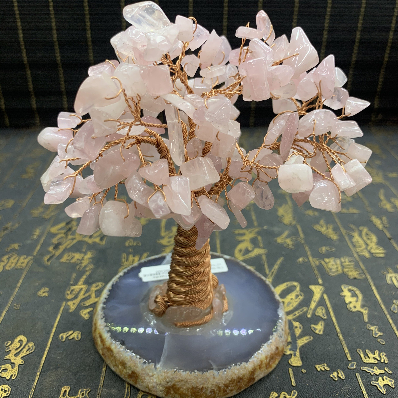 Cây tài lộc Thạch anh hồng 12cm*10cm*13cm 