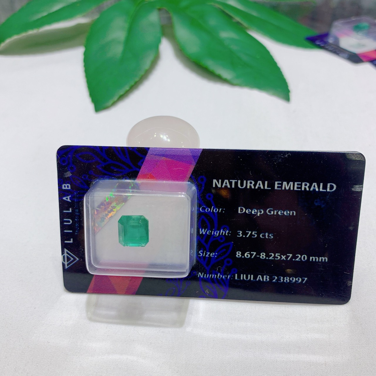 Mặt Đá Emerald Xanh Lục Bảo Hình Vuông Size 8mm