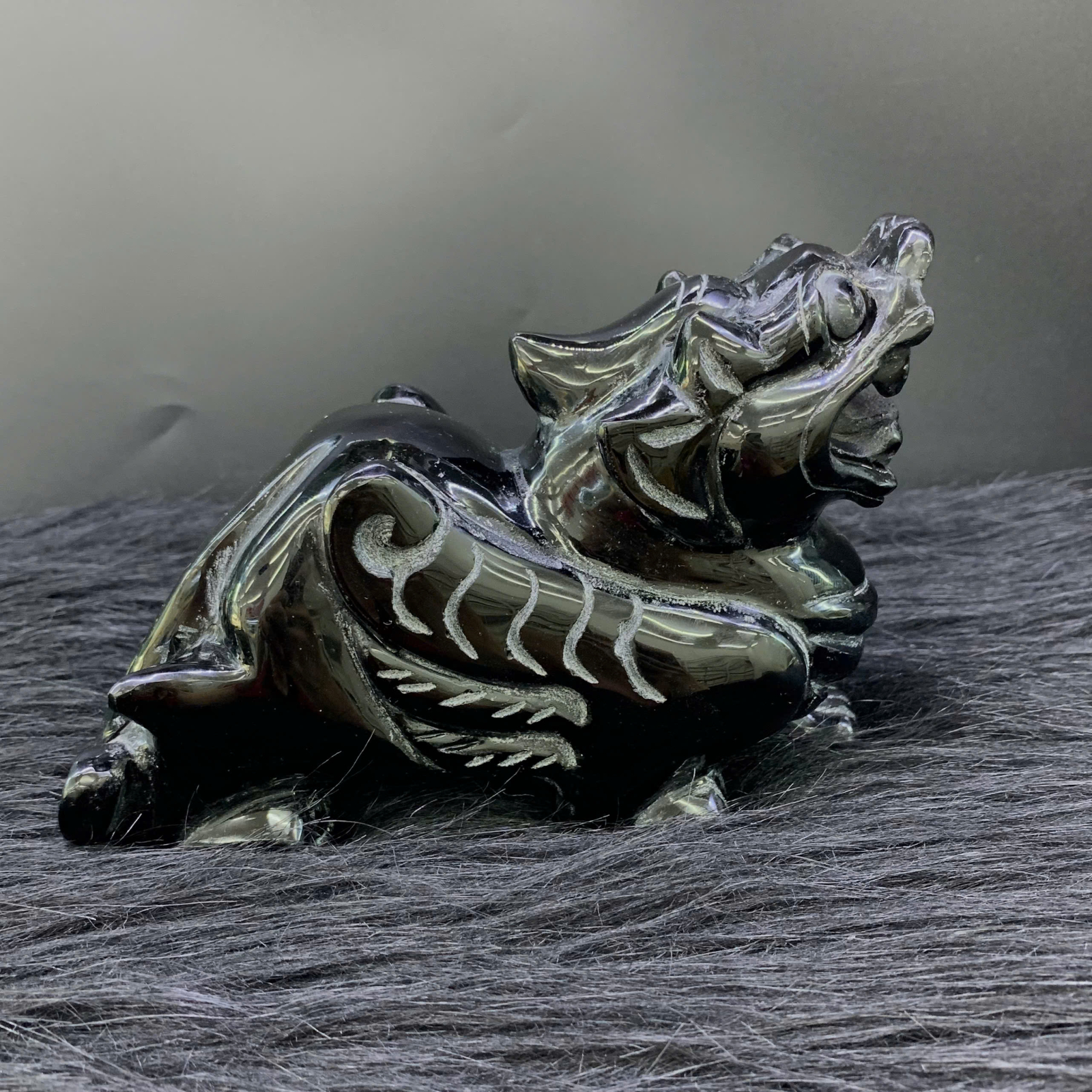 Tỳ Hưu đá Hắc Diện (Kích thước : 16cm) (Khối lượng : 1kg) 
