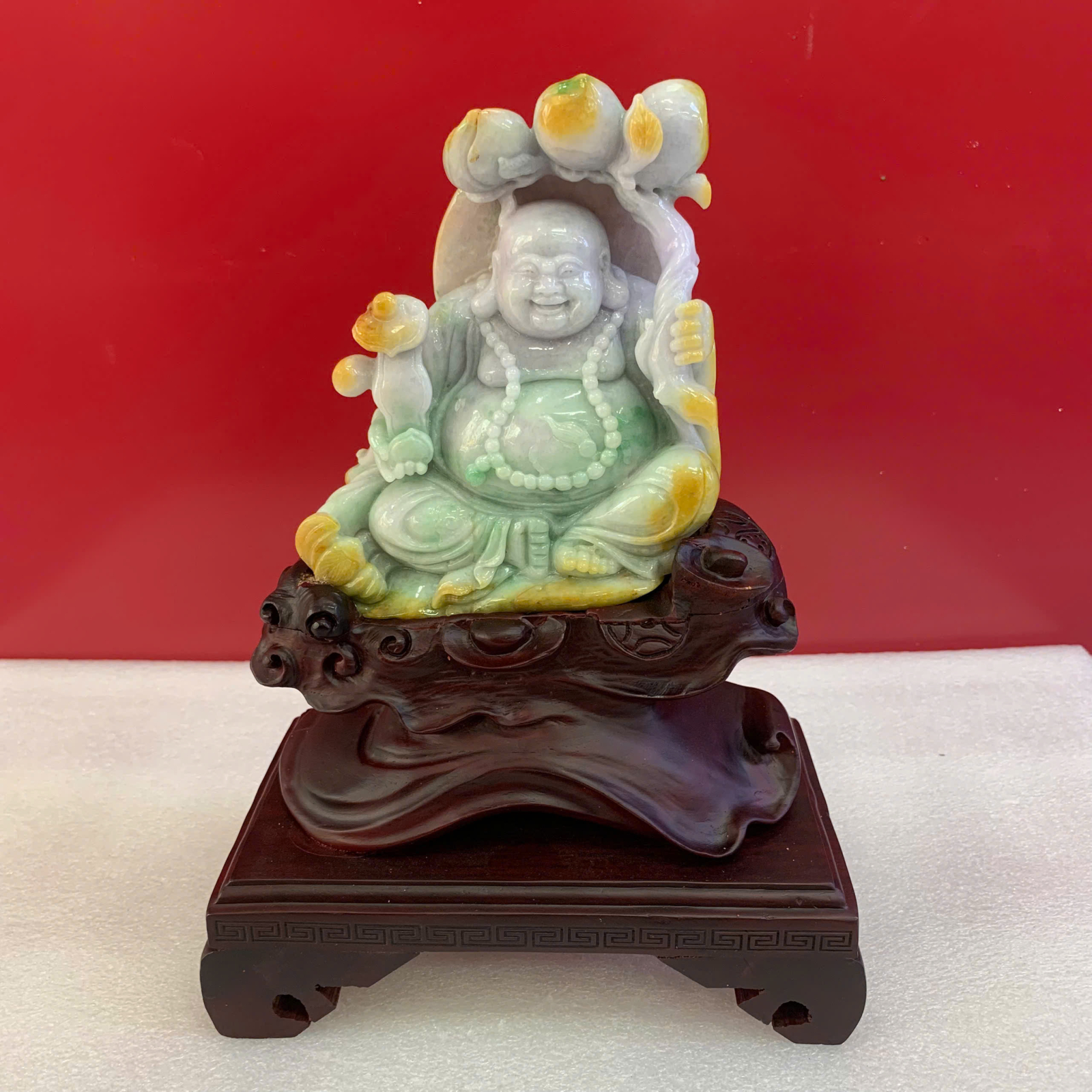 Tượng Phật Di Lặc Cẩm thạch A ( KT 15*13*5cm ) ( KL 1890gr )