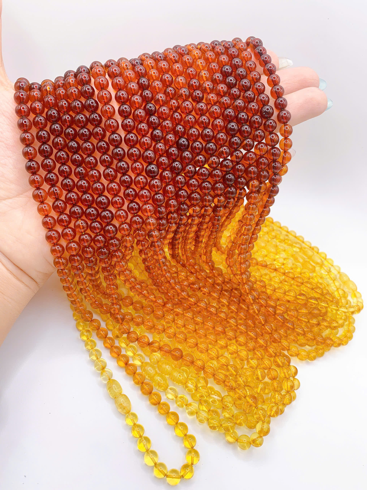 Vòng Chuỗi Hổ Phách size 6mm đa sắc 