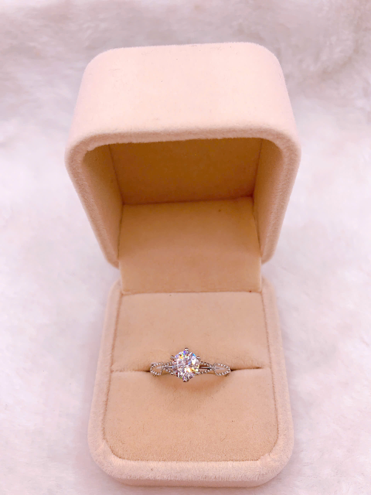Nhẫn bạc Đính Đá Moissanite - RMX043