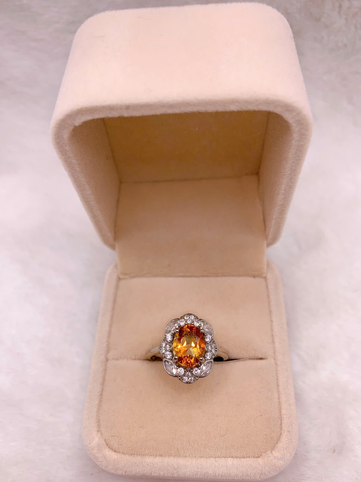 Nhẫn Đính Đá Citrine Bạc 925 - RCT133