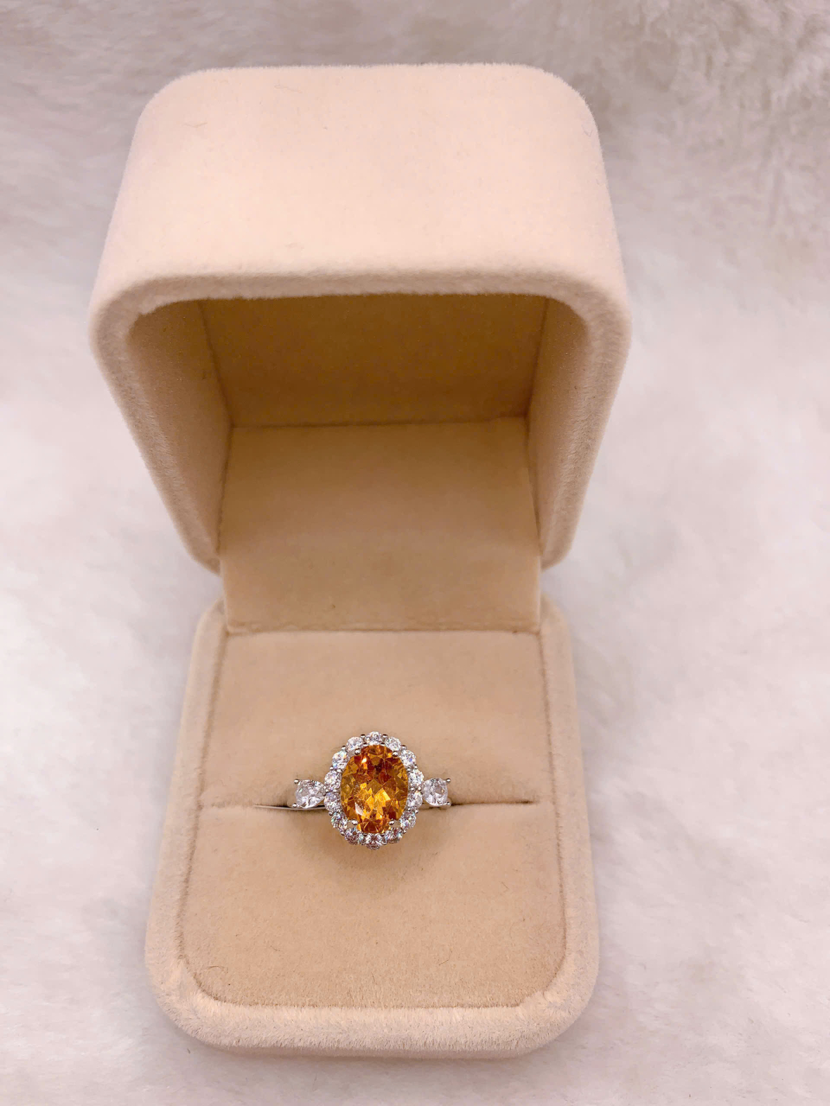 Nhẫn Đính Đá Citrine Bạc 925 - RCT140
