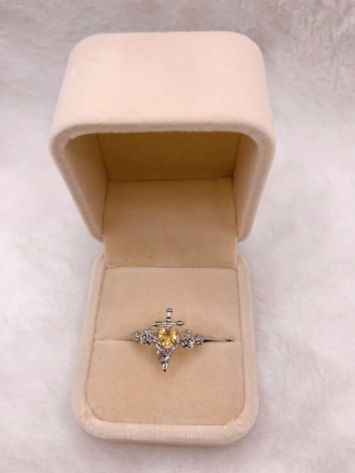 Nhẫn Đính Đá Citrine Bạc 925 - RCT183
