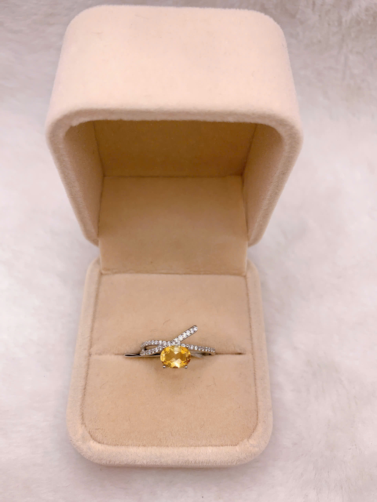 Nhẫn Đính Đá Citrine Bạc 925 - RCT088