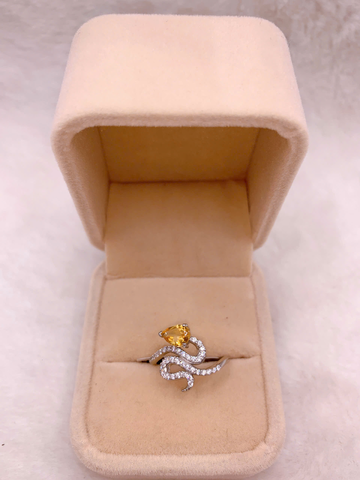 Nhẫn Đính Đá Citrine Bạc 925 - RCT173