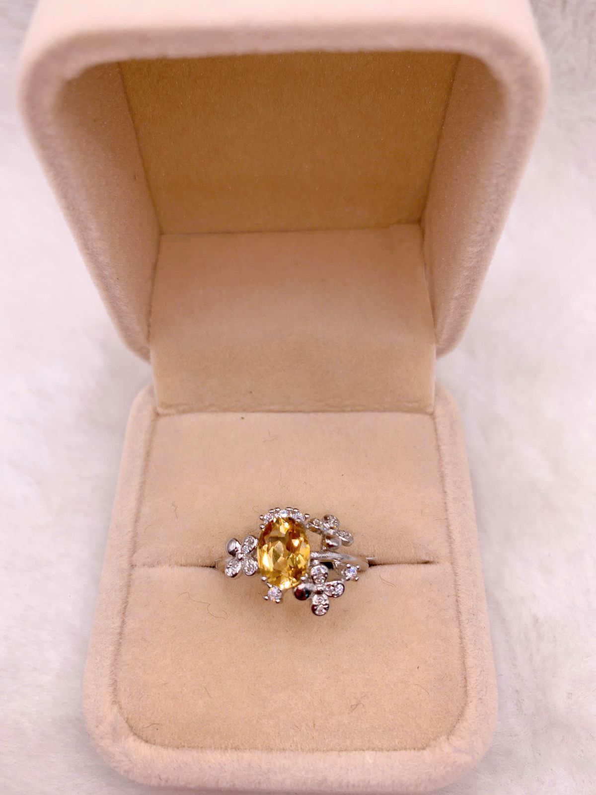 Nhẫn Đính Đá Citrine Bạc 925 - RCT185