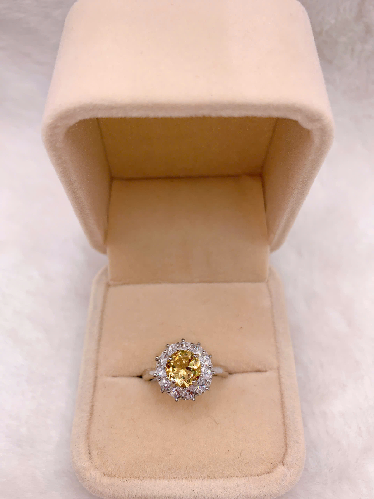 Nhẫn Đính Đá Citrine Bạc 925 - RCT065