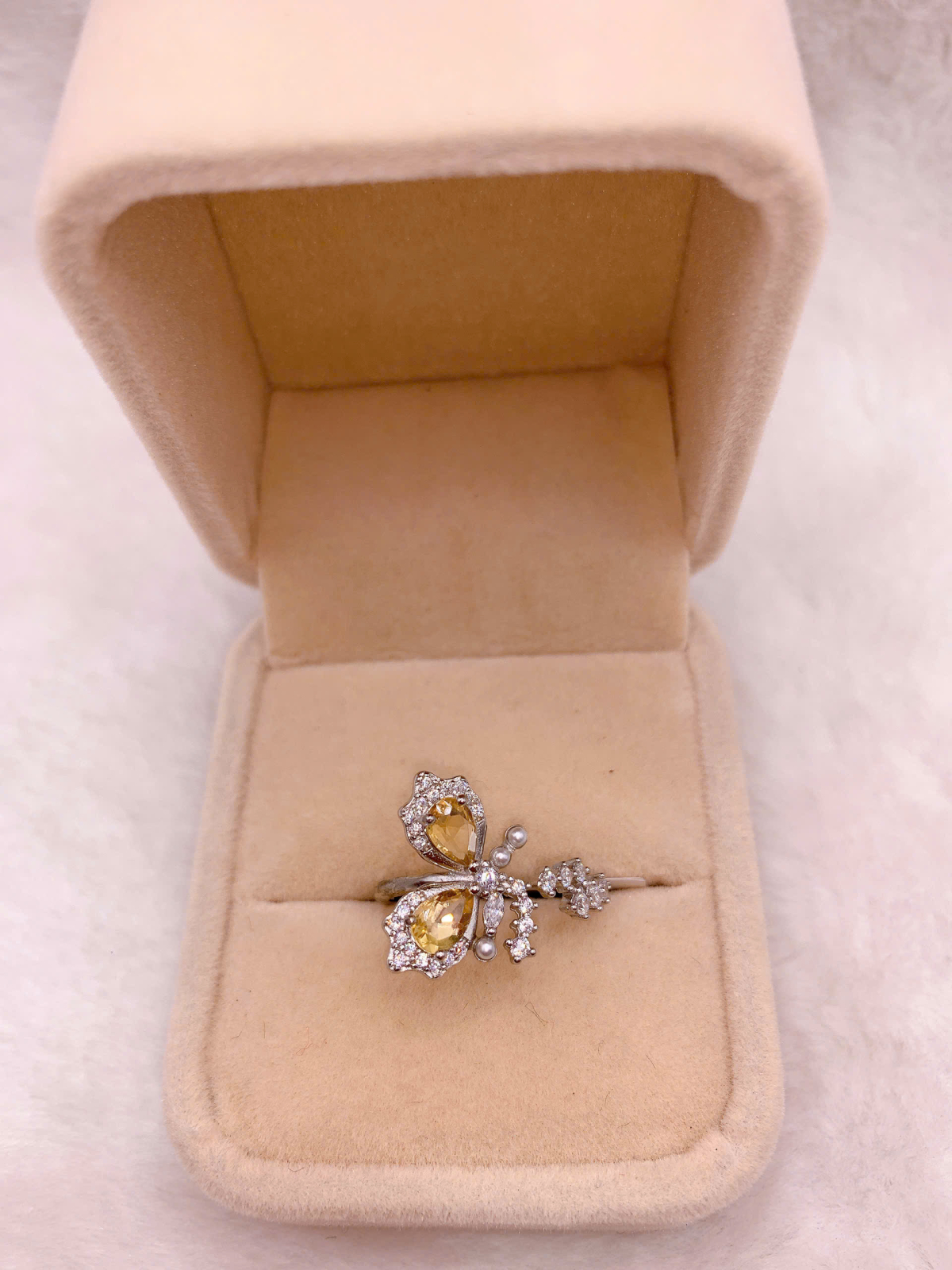 Nhẫn Đính Đá Citrine Bạc 925 - RCT066