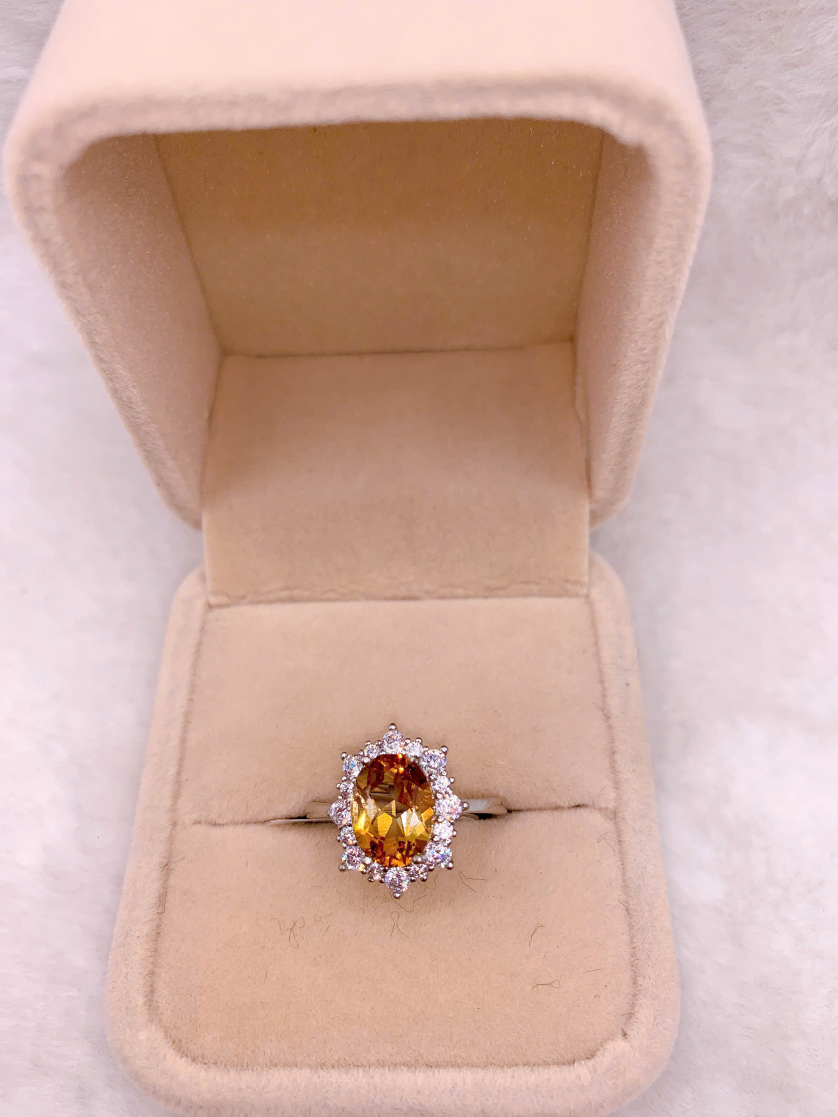 Nhẫn Đính Đá Citrine Bạc 925 - RCT132