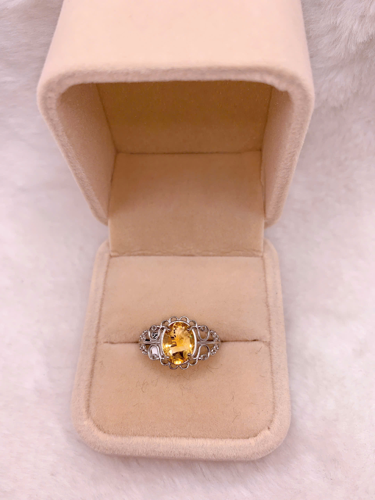 Nhẫn Đính Đá Citrine Bạc 925 - RCT214
