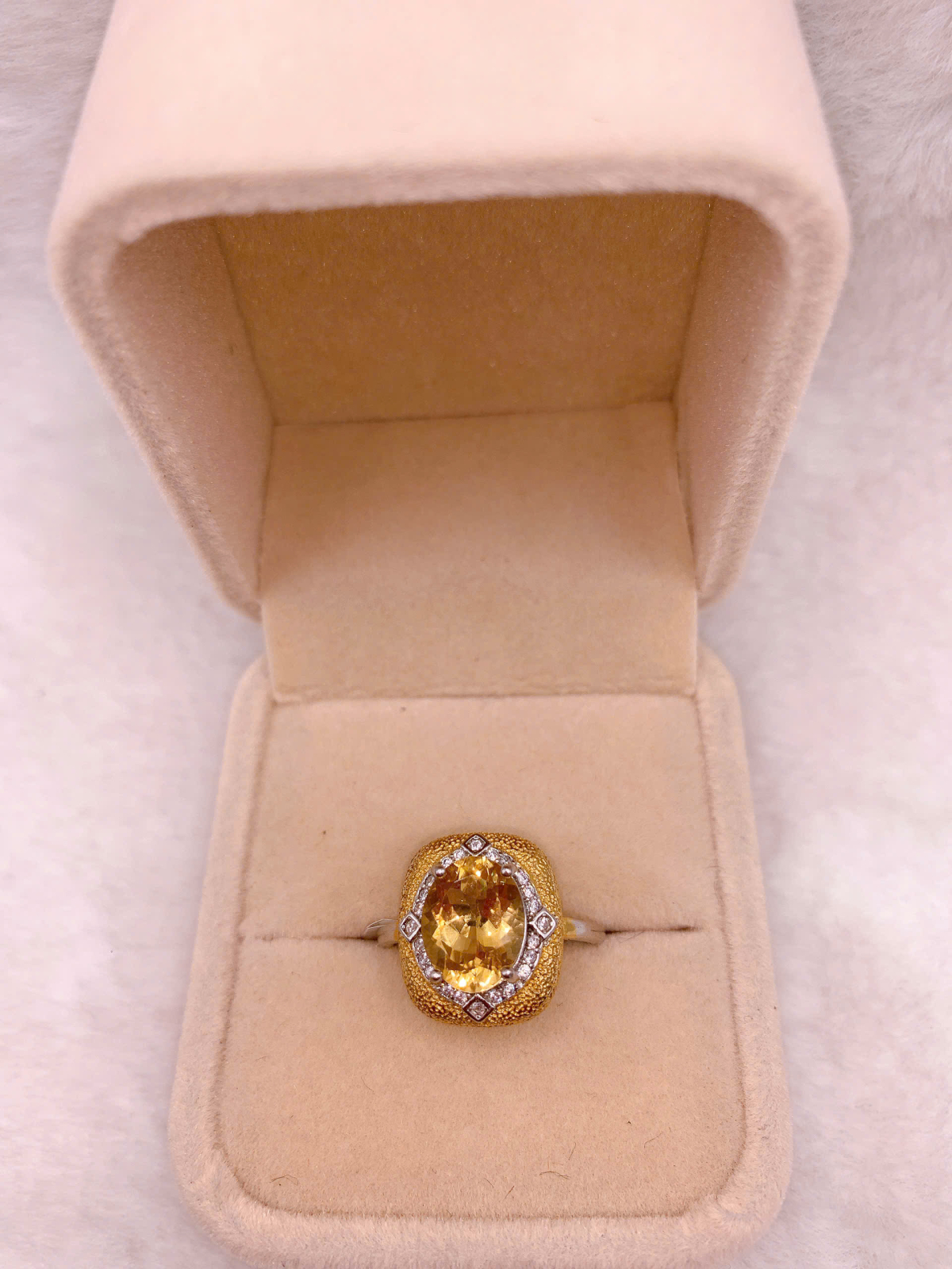 Nhẫn Đính Đá Citrine Bạc 925 - RCT138