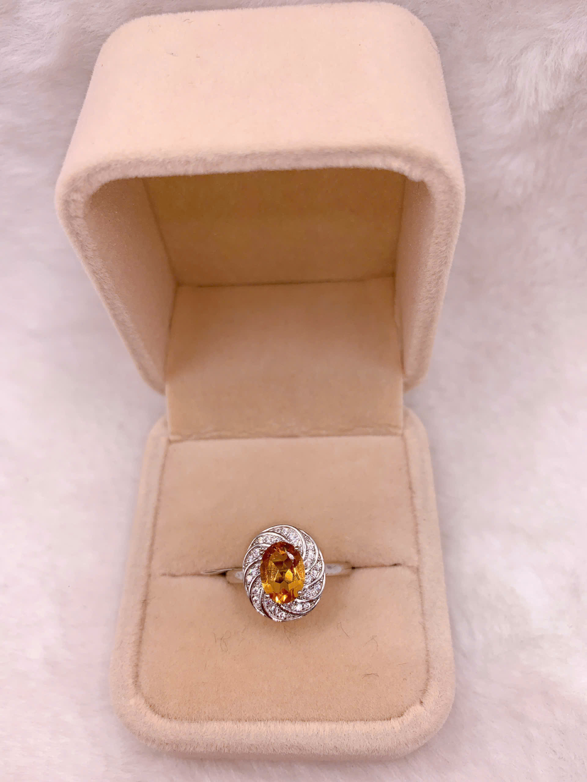 Nhẫn Đính Đá Citrine Bạc 925 - RCT114