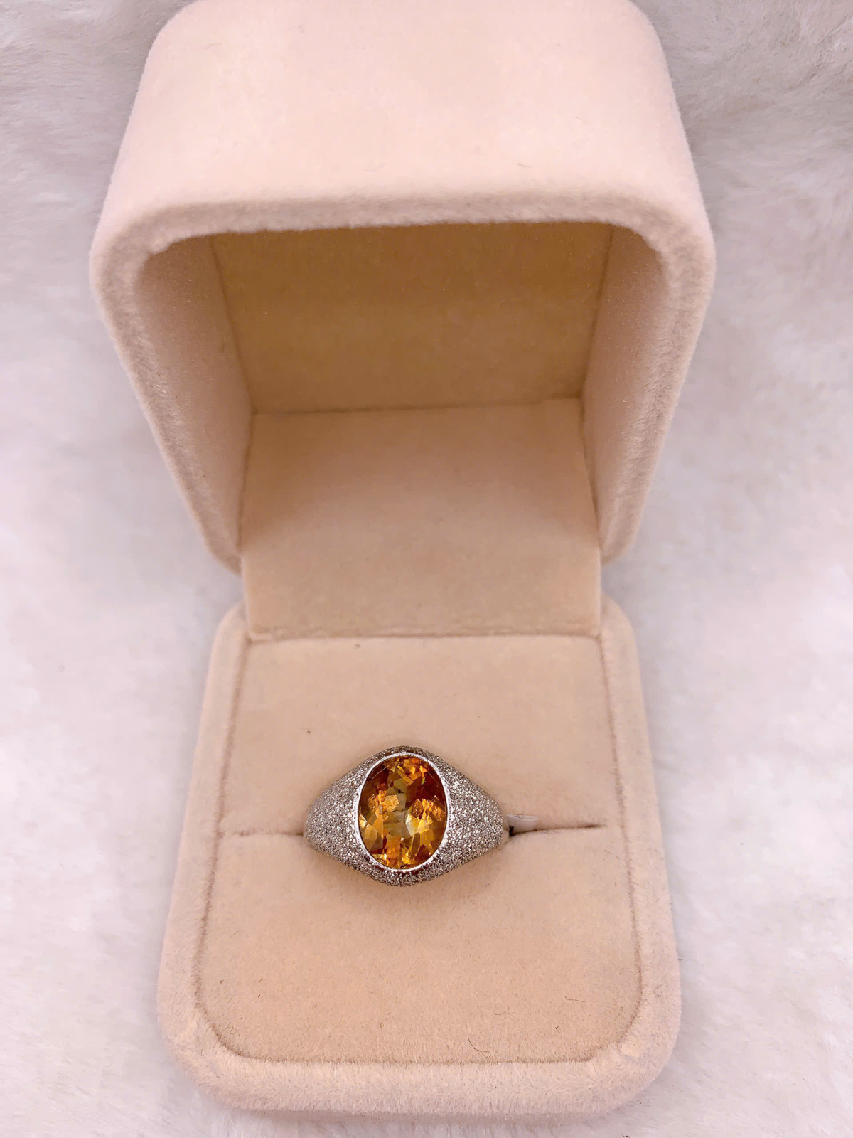 Nhẫn Đính Đá Citrine Bạc 925 - RCT137