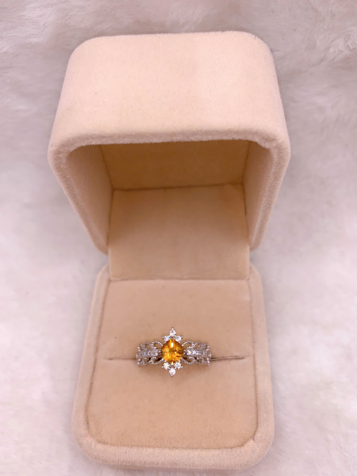 Nhẫn Đính Đá Citrine Bạc 925 - RCT163