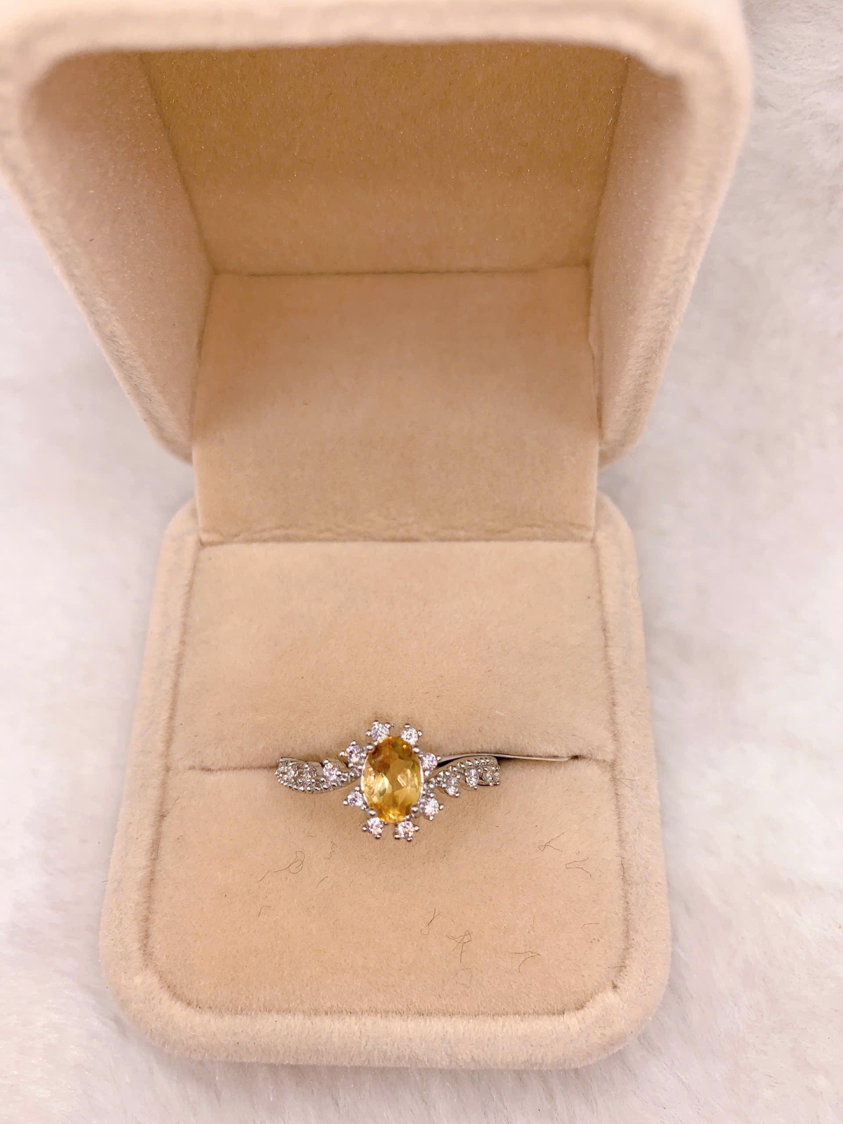 Nhẫn Đính Đá Citrine Bạc 925 - RCT184
