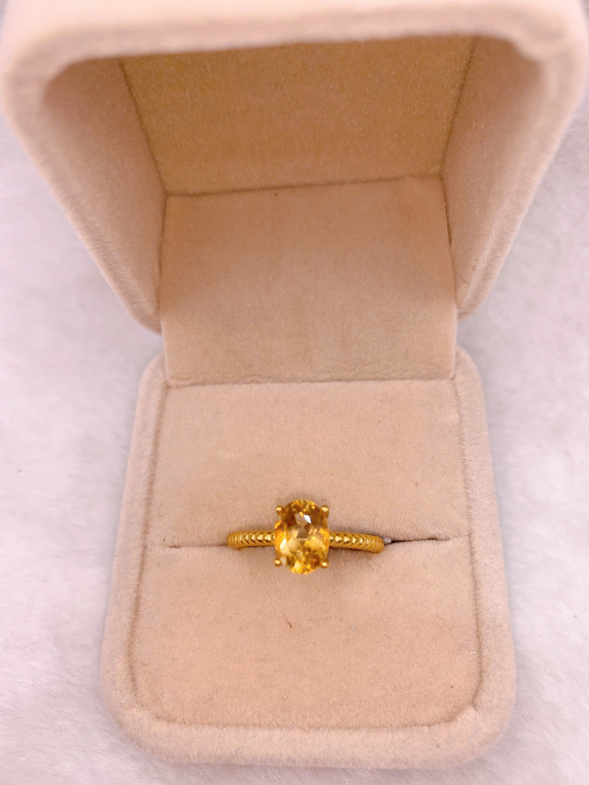 Nhẫn Đính Đá Citrine Bạc 925 - RCT087