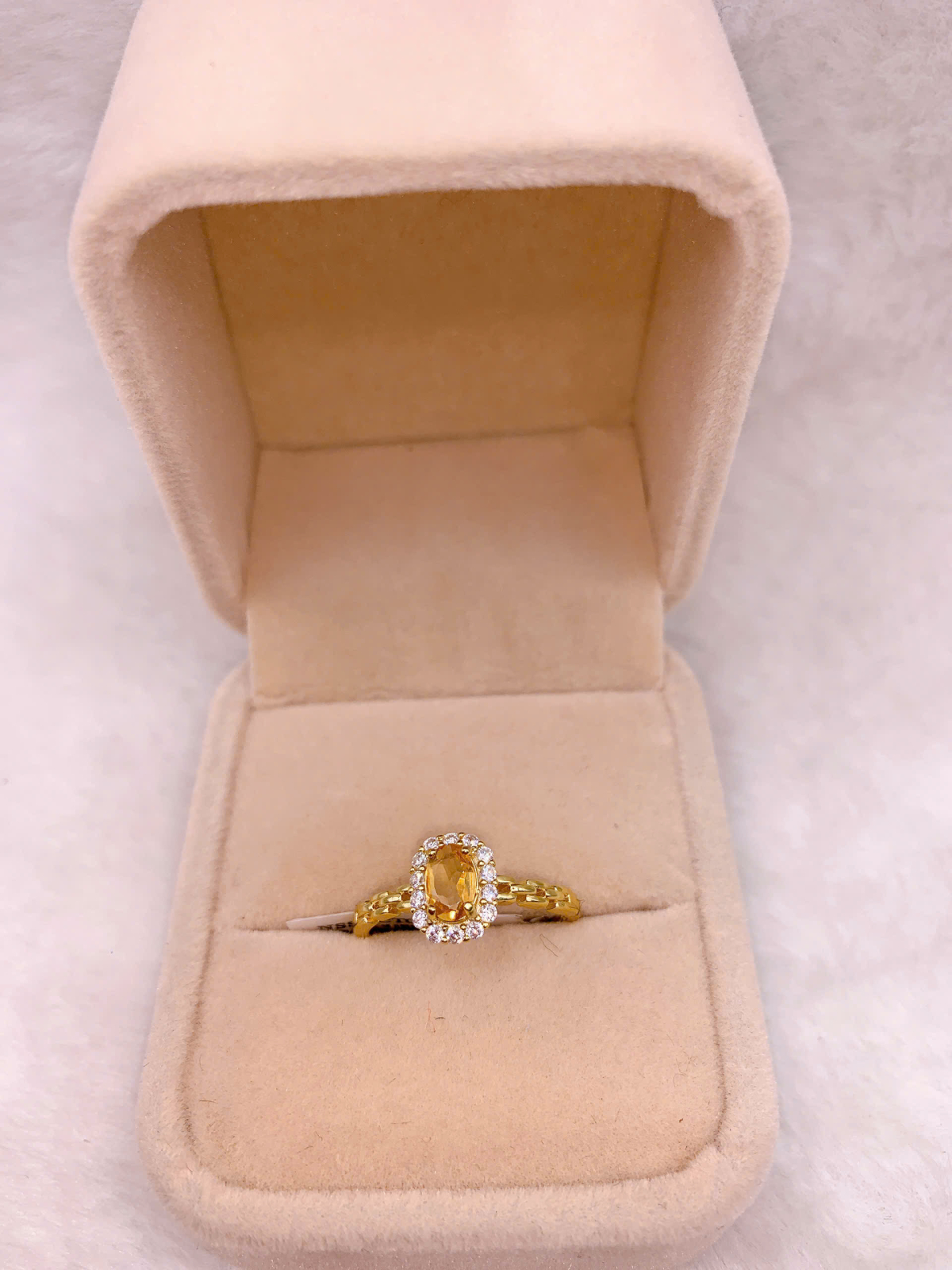Nhẫn Đính Đá Citrine Bạc 925 - RCT082