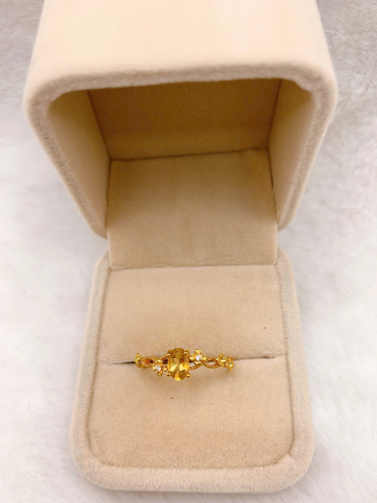 Nhẫn Đính Đá Citrine Bạc 925 - RCT186