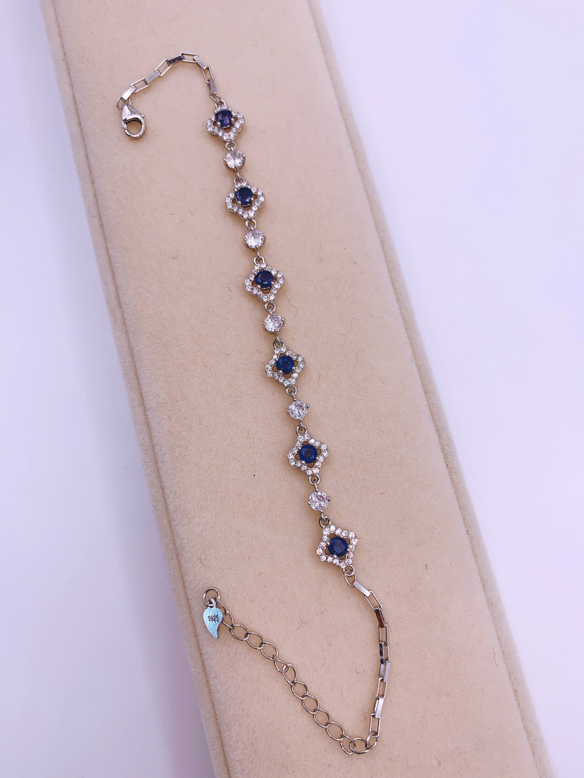 Lắc Tay Đá Sapphire Bạc 925 -BSP046