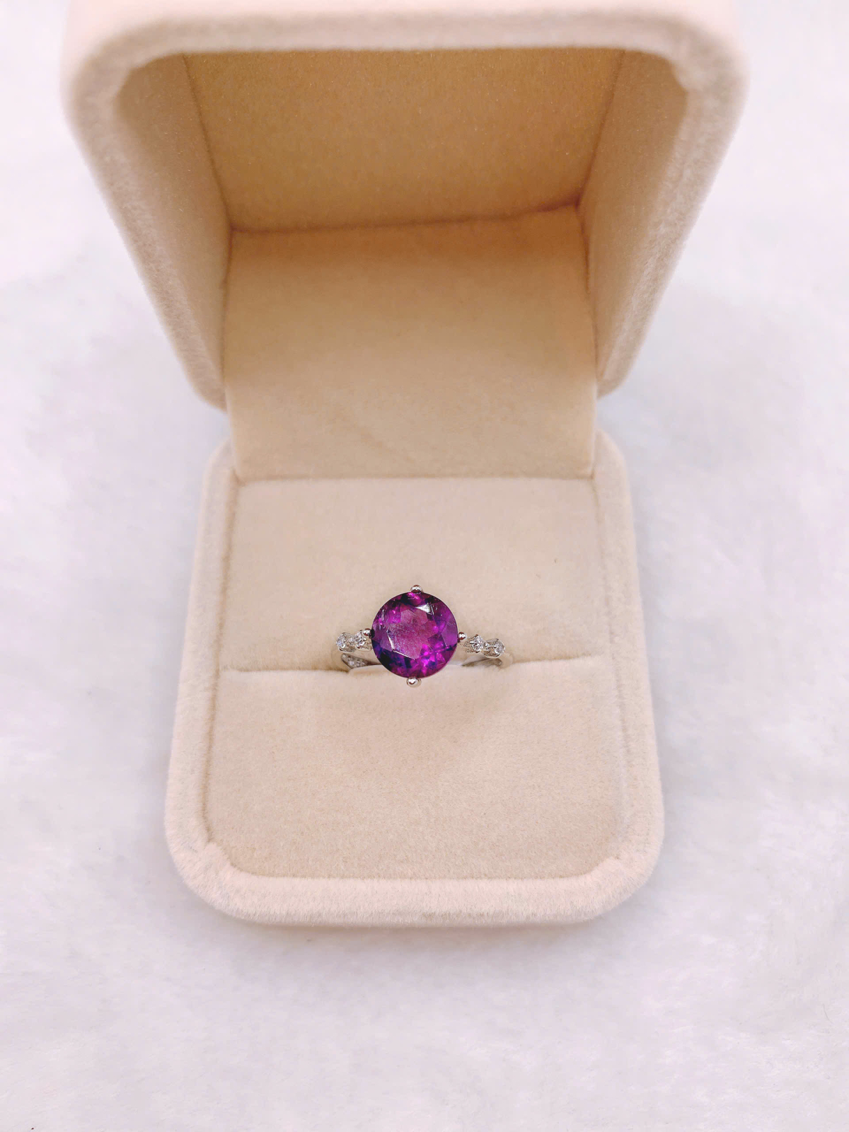 Nhẫn Nữ Gắn Đá Amethyst Bạc 925 - RPA005