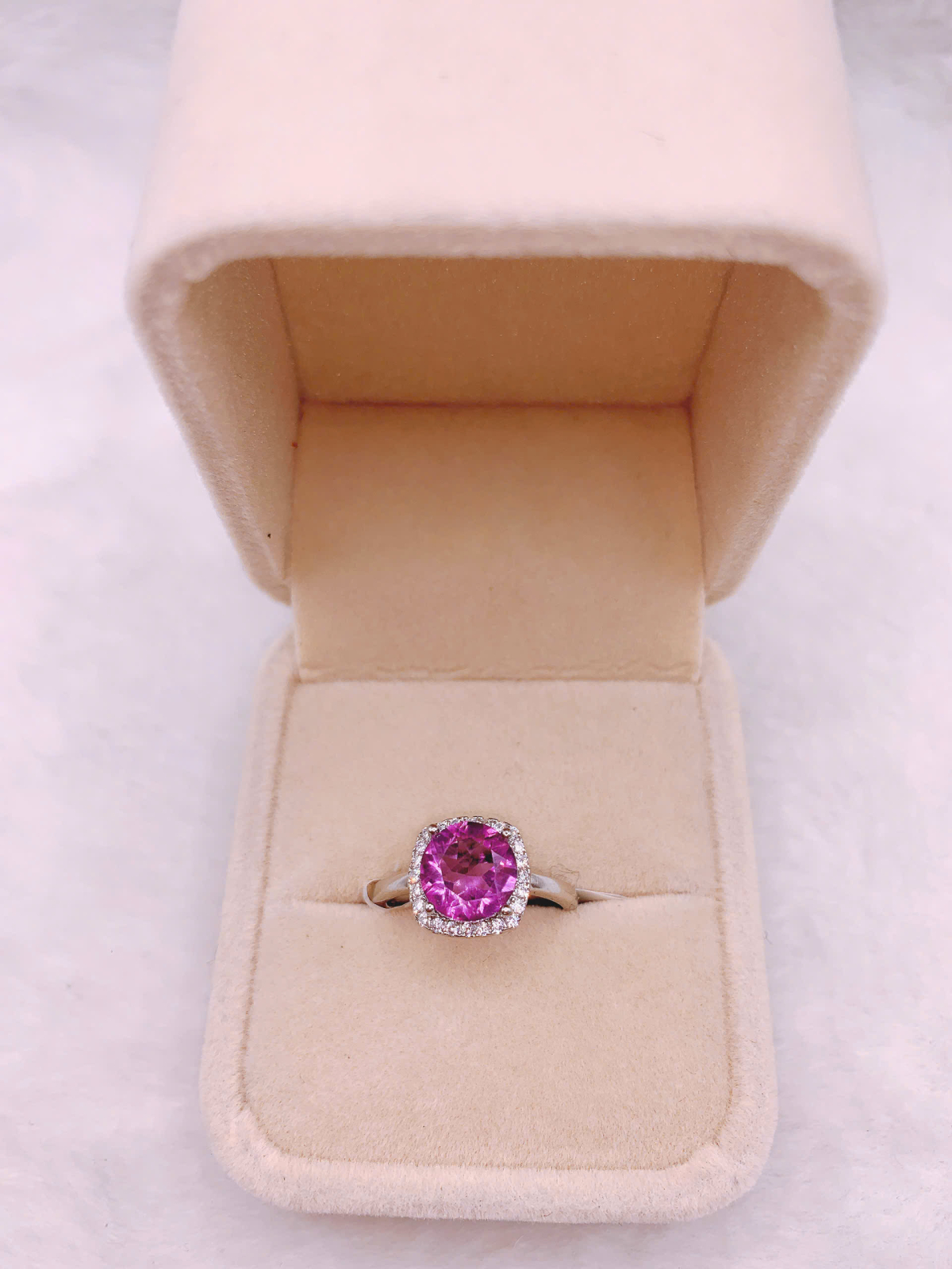 Nhẫn Nữ Gắn Đá Amethyst Bạc 925 - RPA082