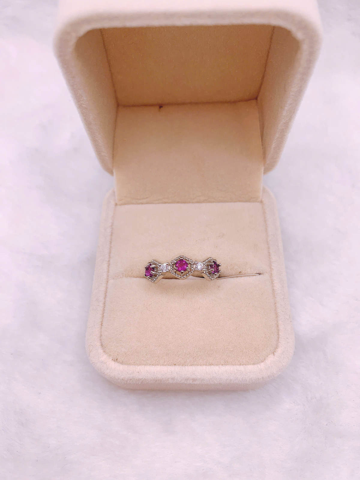 Nhẫn Nữ Gắn Đá Amethyst Bạc 925 - RPA056