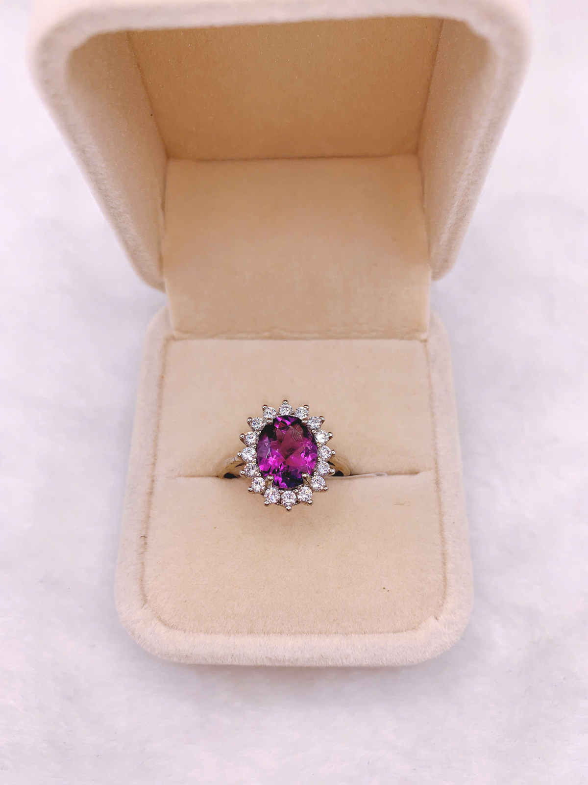 Nhẫn Nữ Gắn Đá Amethyst Bạc 925 - RPA028