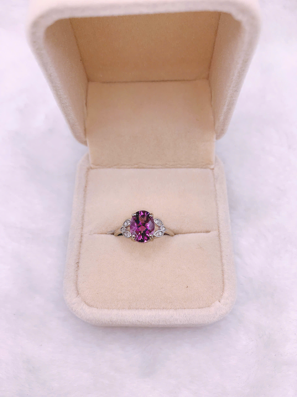 Nhẫn Nữ Gắn Đá Amethyst Bạc 925 - RPA033