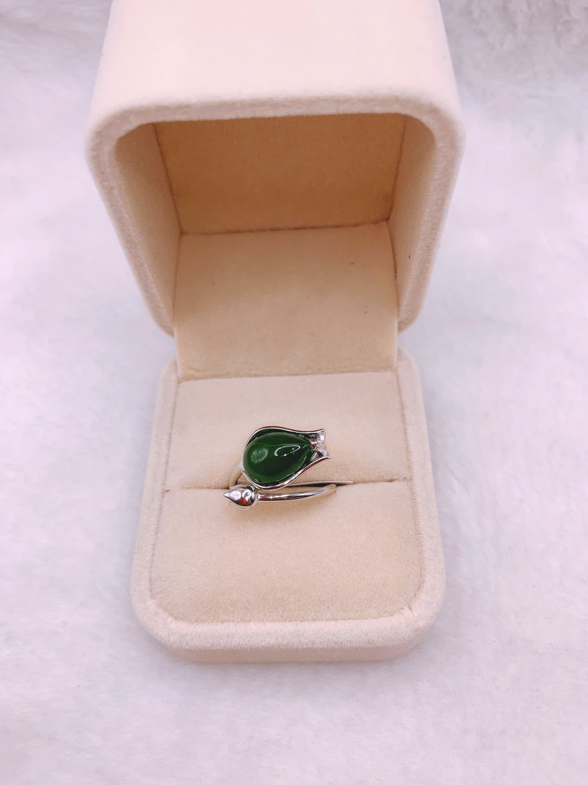 Nhẫn Ngọc Bích Canada Bạc 925 - NE01278