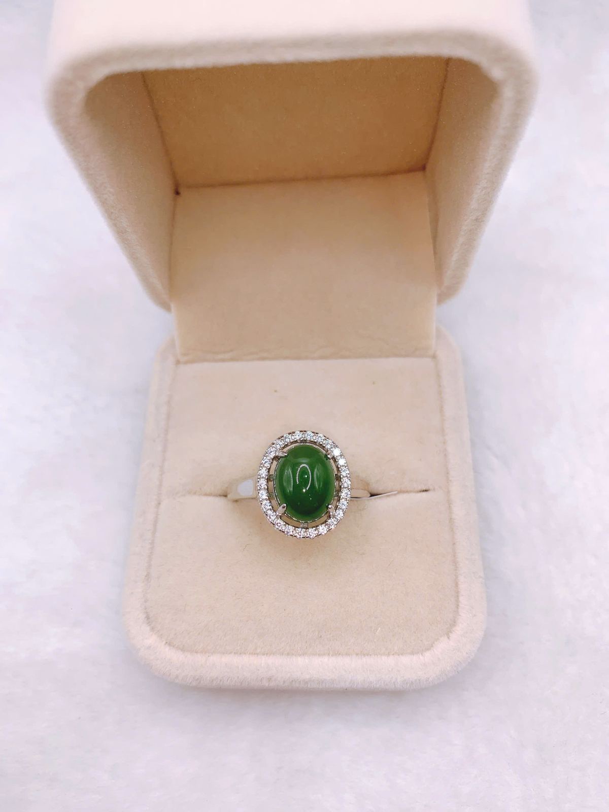 Nhẫn Ngọc Bích Canada Bạc 925 - NE11126