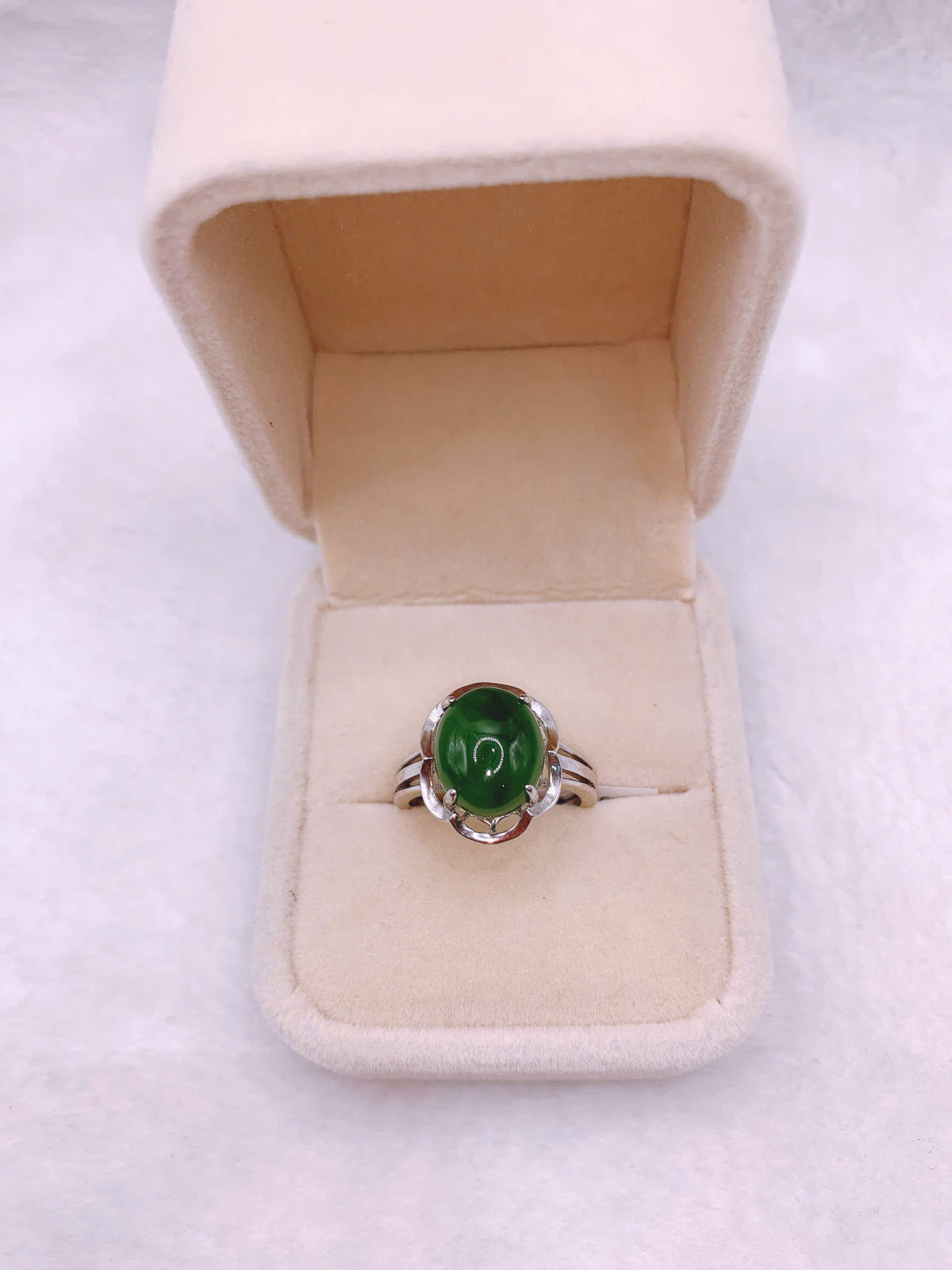 Nhẫn Ngọc Bích Canada Bạc 925 - NE075