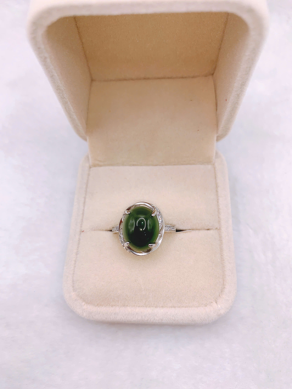 Nhẫn Ngọc Bích Canada Bạc 925 - NET075