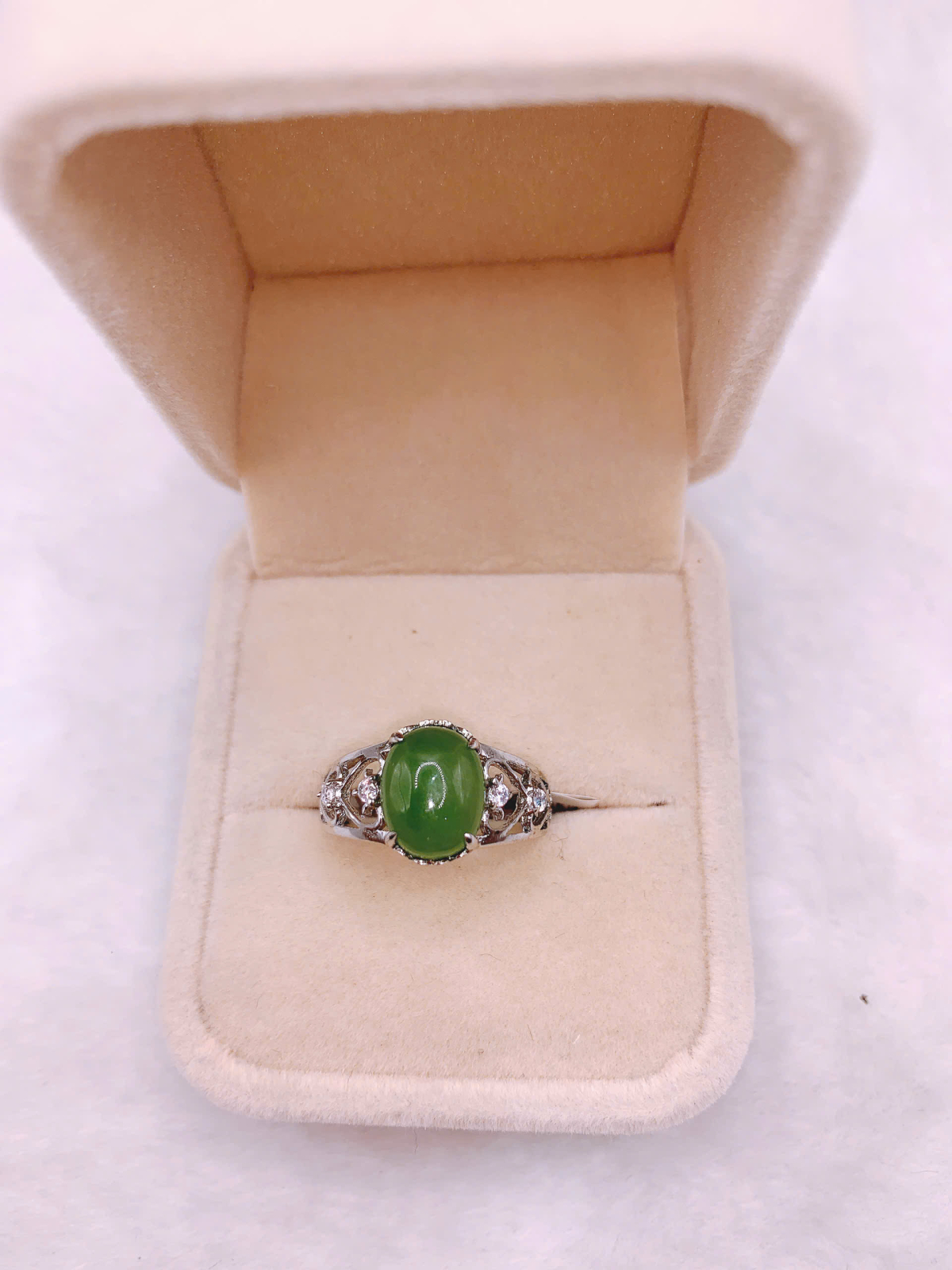 Nhẫn Ngọc Bích Canada Bạc 925 - NET069