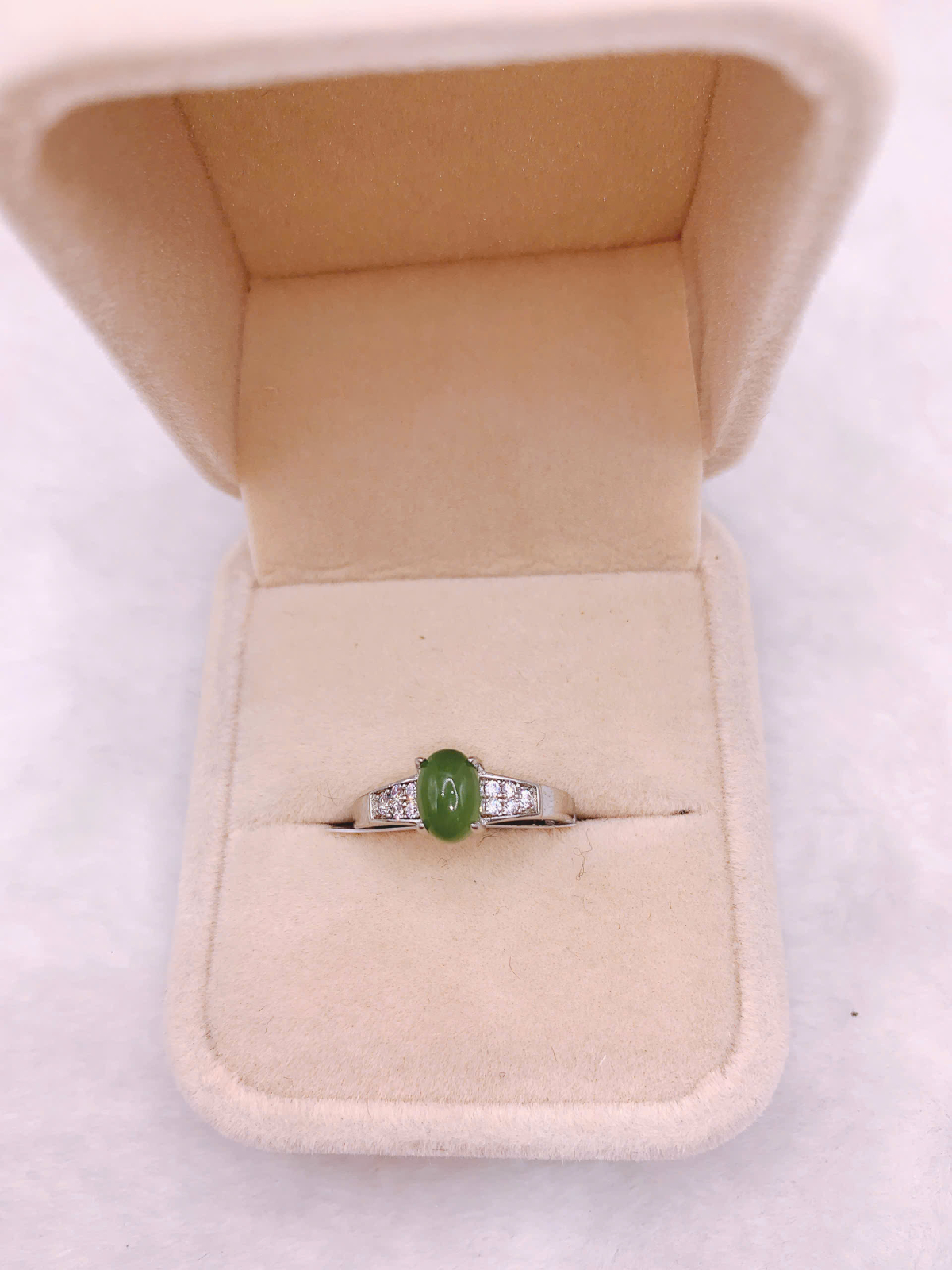 Nhẫn Ngọc Bích Canada Bạc 925 - NET033