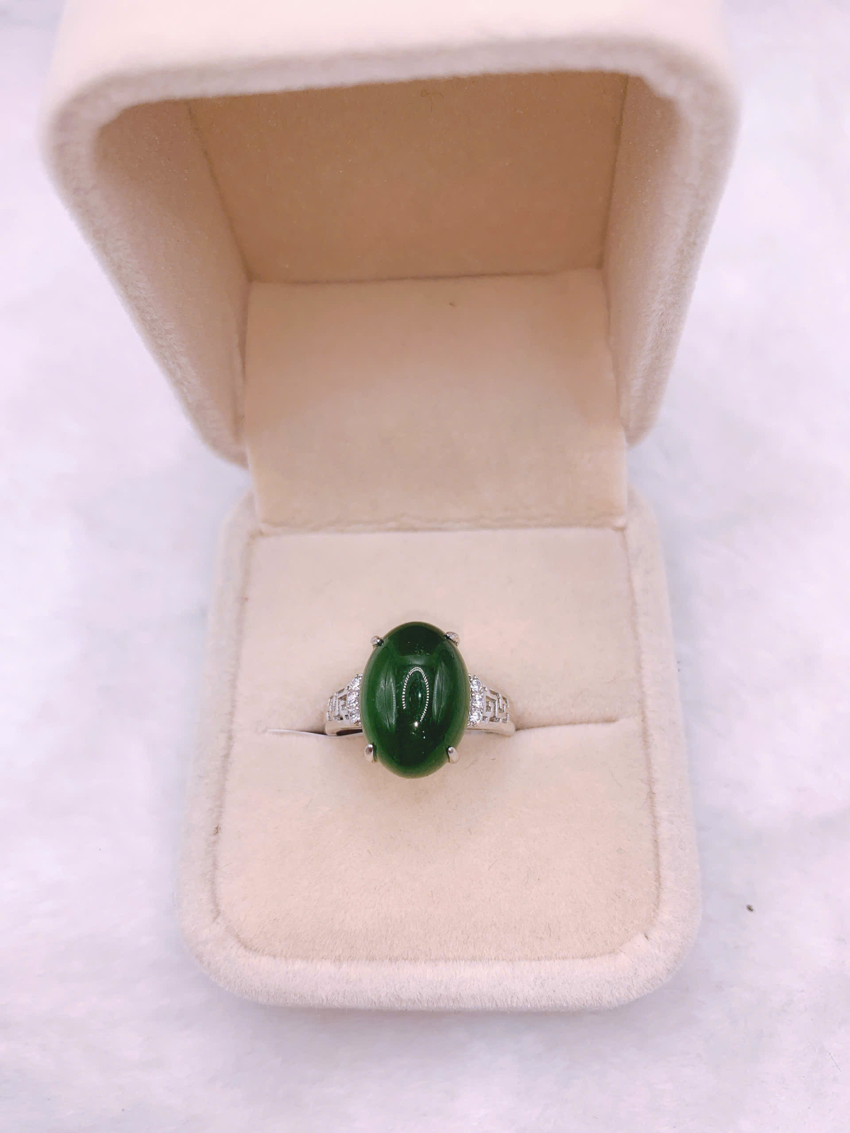 Nhẫn Ngọc Bích Canada Bạc 925 - NE11385