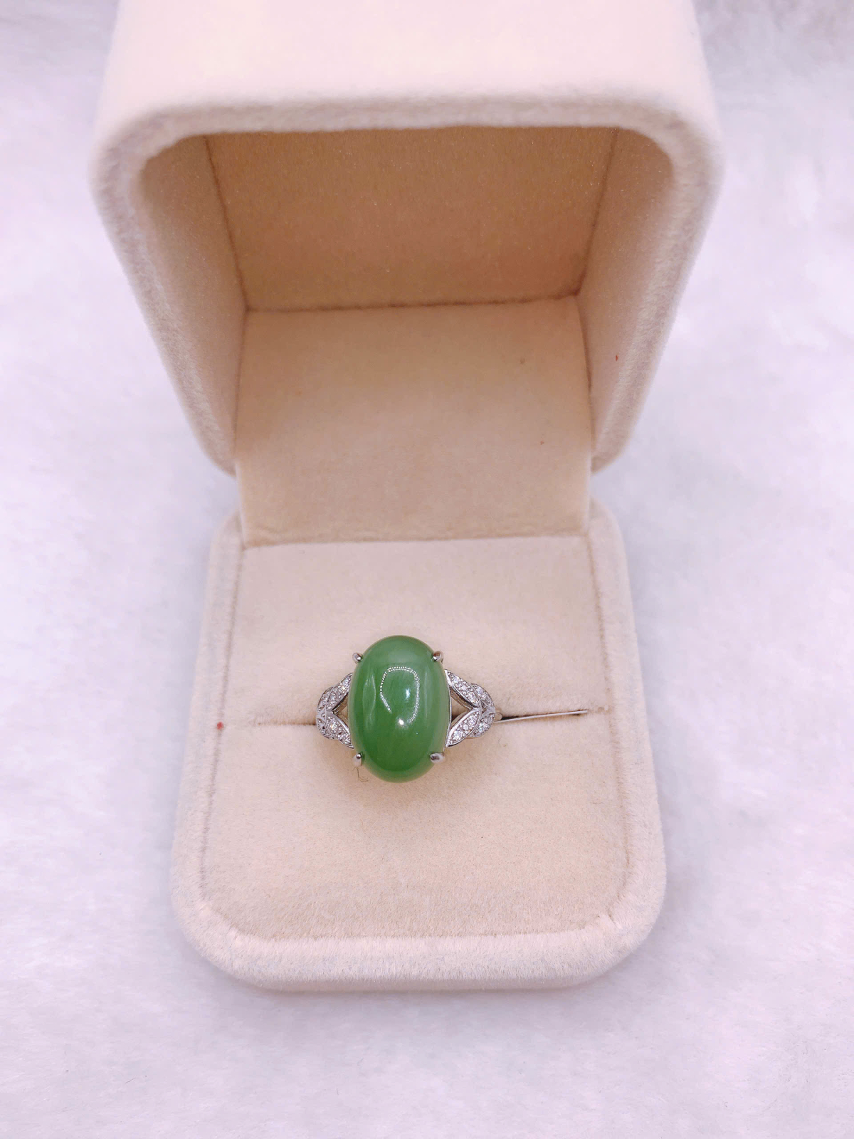 Nhẫn Ngọc Bích Canada Bạc 925 - NET007