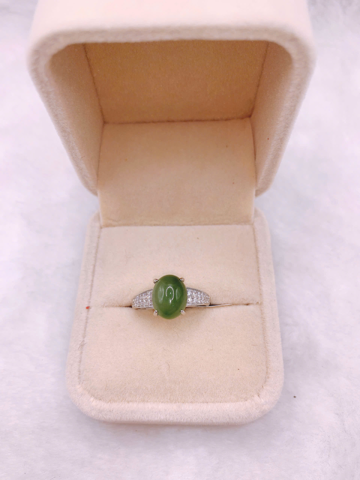 Nhẫn Ngọc Bích Canada Bạc 925 - NET082